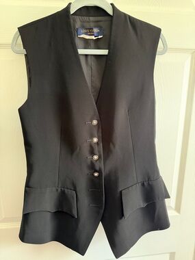 Louis Vuitton Black Tailored Sleeveless Vest RARE